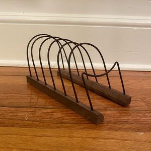 Primitive Wood and Metal Letter Holder Organizer 📫